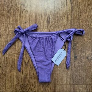 La Porte Purple Bikini Bottom with Side Ties size large sexy beachwear bright